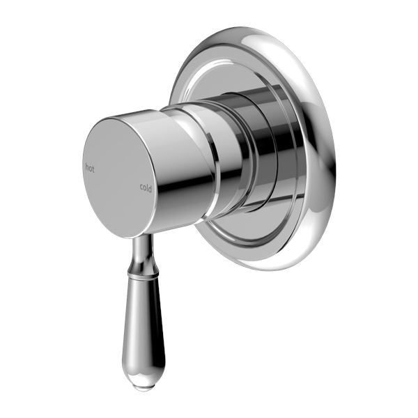 Nero York Shower Mixer Chrome Tapware Nero Metal Lever 