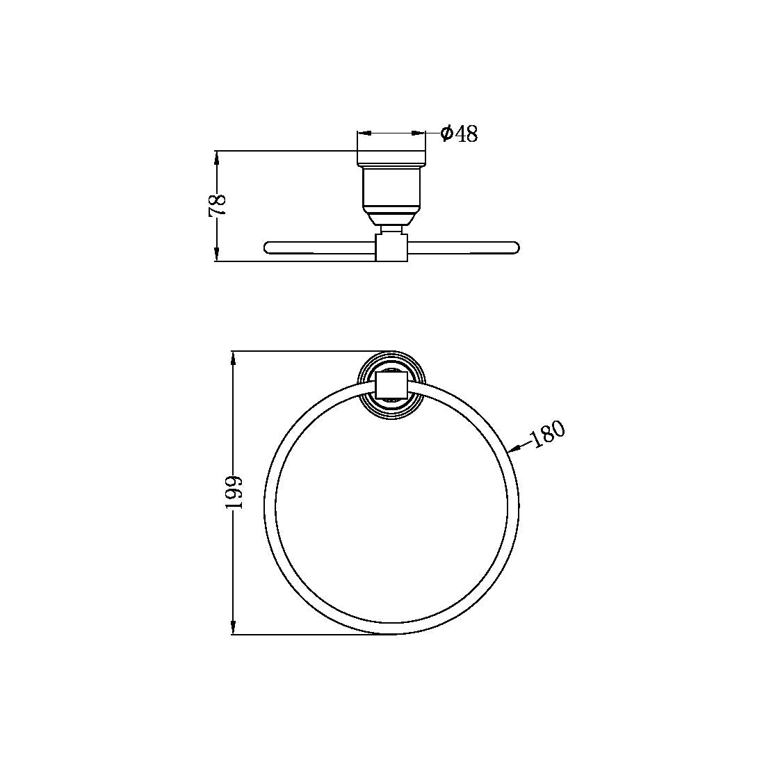 Nero York Towel Ring Chrome 6980-CH Accessories Nero 