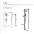 NIXON ABS Shower Rail With 3 Function Shower Head And Elbow included in Gun Metal Showers ECT 