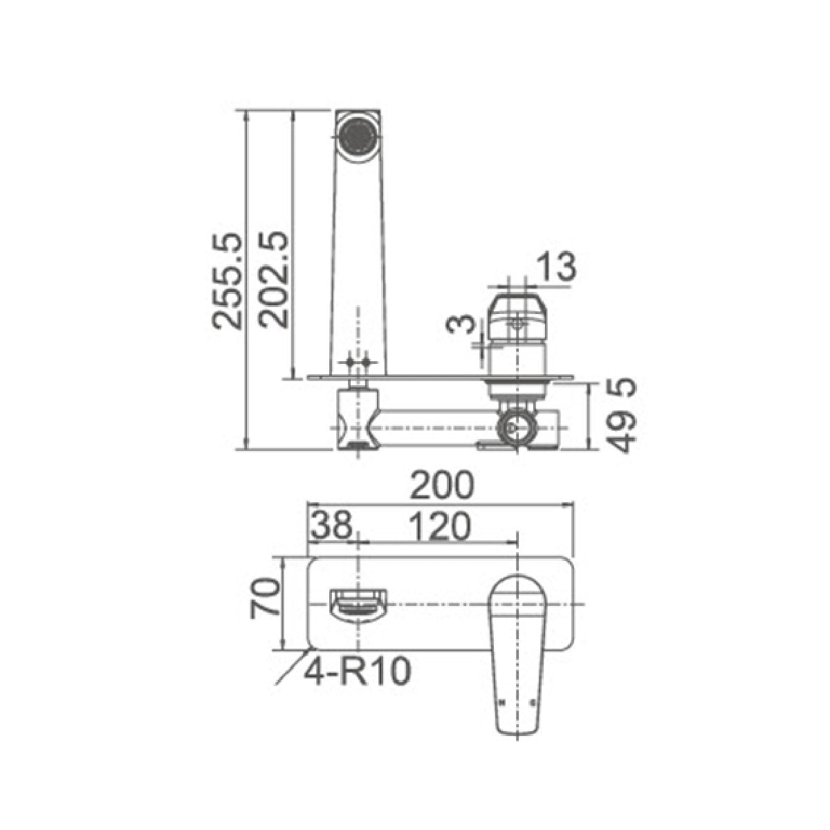 NIXON Shower/Basin Mixer with Spout - WT1107GM Tapware ECT 