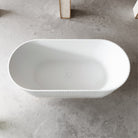 OPAL 1500mm V-Groove Fluted Oval Free Standing Bathtub Gloss White Baths AROVA 