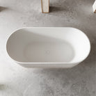 OPAL 1500mm V-Groove Fluted Oval Free Standing Bathtub Matte White Baths AROVA 