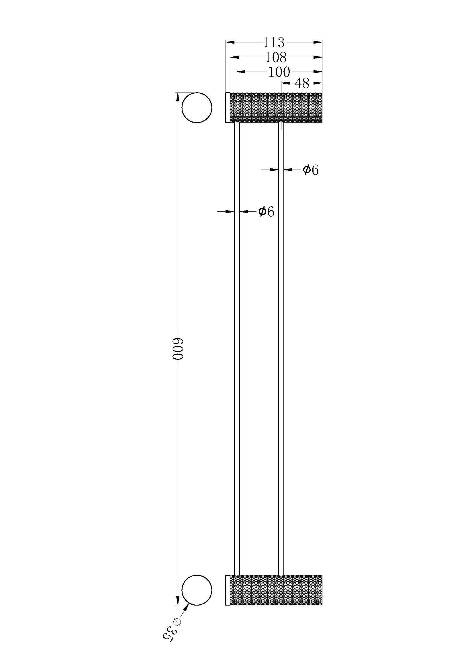 Opal Double Towel Rail 600mm BRUSHED NICKEL 2524D-BN Accessories Nero 