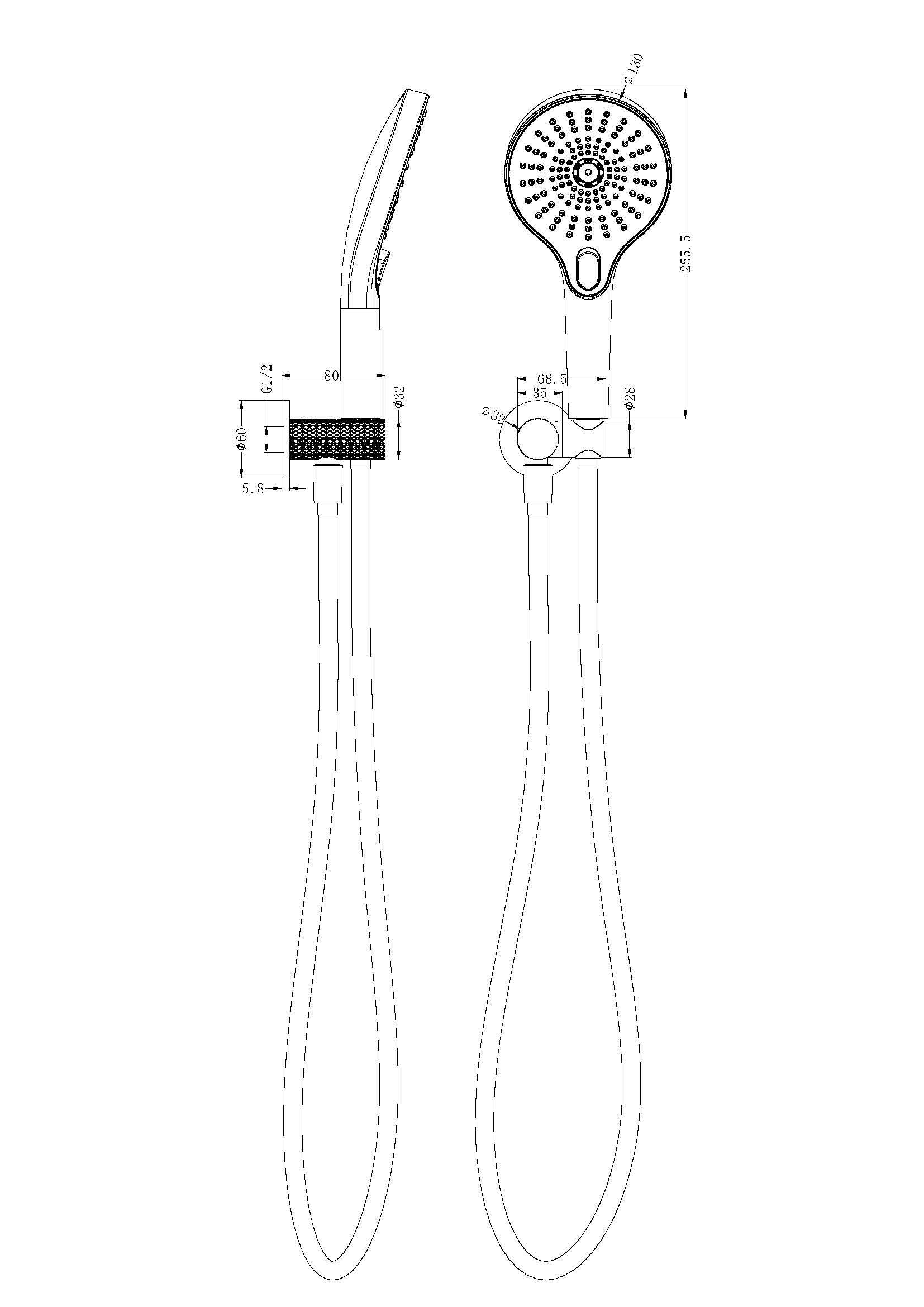 Opal Shower Bracket Graphite YSW2519-05C-GR Showers Nero 