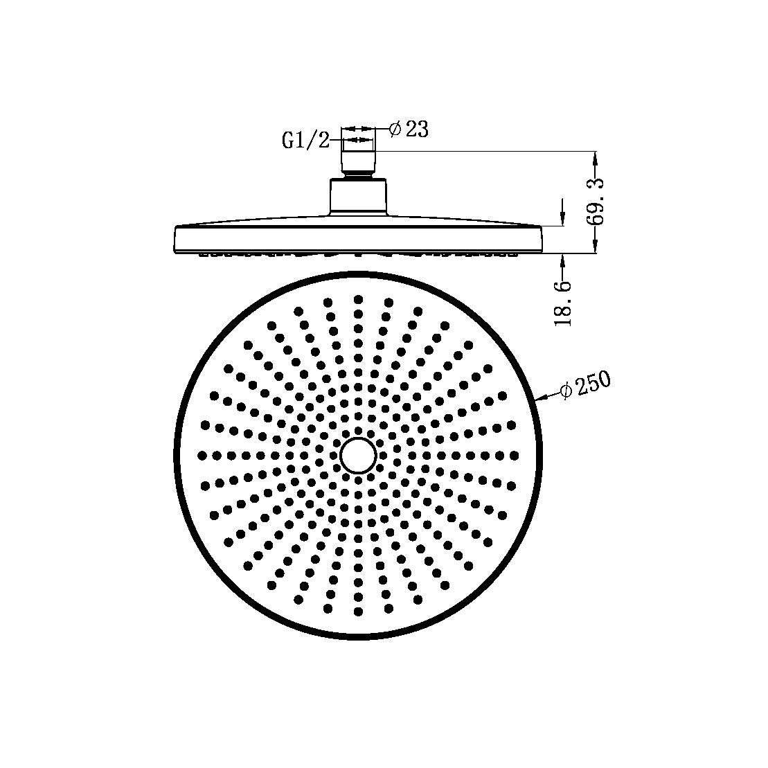 Opal Shower Head Brushed Bronze 508079-BZ Showers Nero 