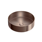 Opal Stainless Steel Above Counter Round Basin Brushed Bronze Basins Nero 