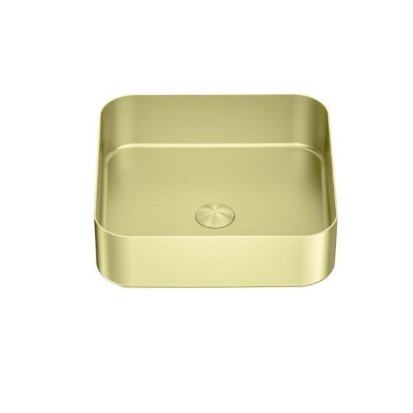 OPAL Stainless Steel Above Counter Square Basin BRUSHED GOLD Basins Nero 