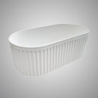 ORI 1500mm V Groove Fluted Freestanding Matte White Bathtub Baths Arova 