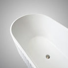 ORI 1500mm V Groove Fluted Freestanding Matte White Bathtub Baths Arova 