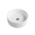 Ori 40 Fluted Above Counter Basin Round Matte White Basins Arova 