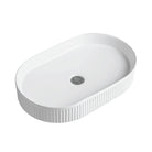 Ori 58 Fluted Above Counter Oval Basin Gloss White Basins Arova 