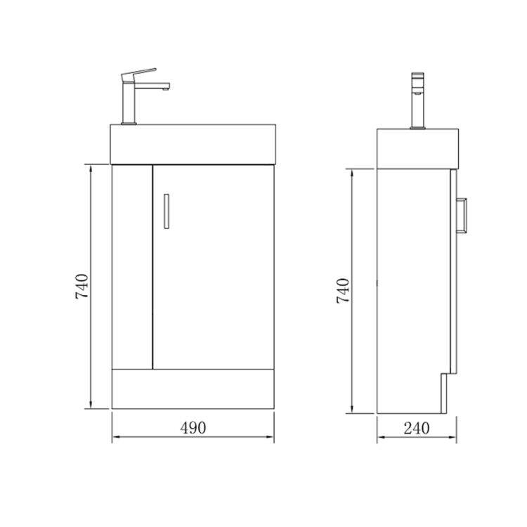 Piccolo 50cm Width 24.5cm Deep Bathroom Vanity - PICCOLO50 Vanities & Mirrors ECT 