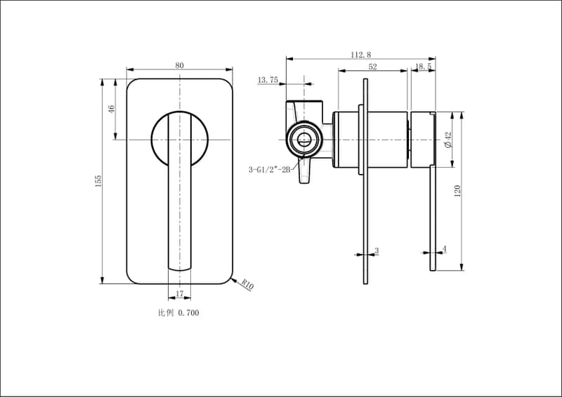 REMEO Shower mixer in Chrome Tapware ECT 