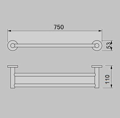 ROELEX 750mm Twin Towel Rail Brushed Brass Accessories ECT 