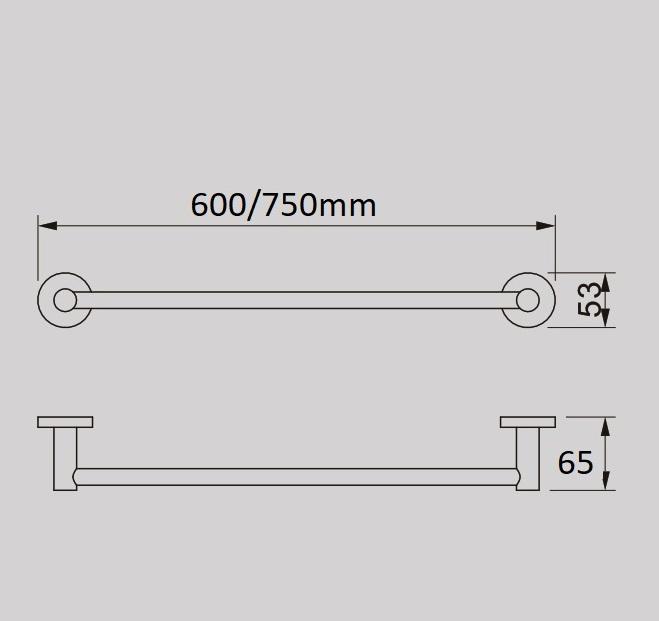 ROELEX Single Towel Rail Brushed Brass Accessories ECT 