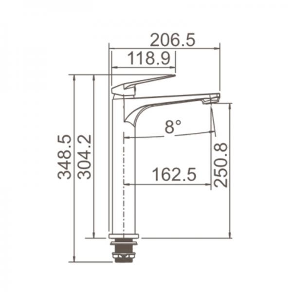 Round Basin Tower Mixer - WT1102 Tapware ECT 