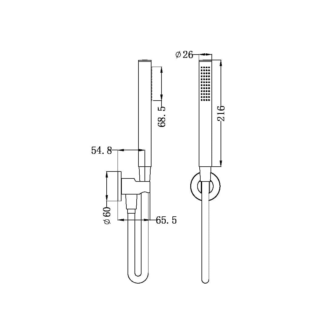 Round Shower Bracket Brushed Bronze YSW307- BZ Showers Nero 