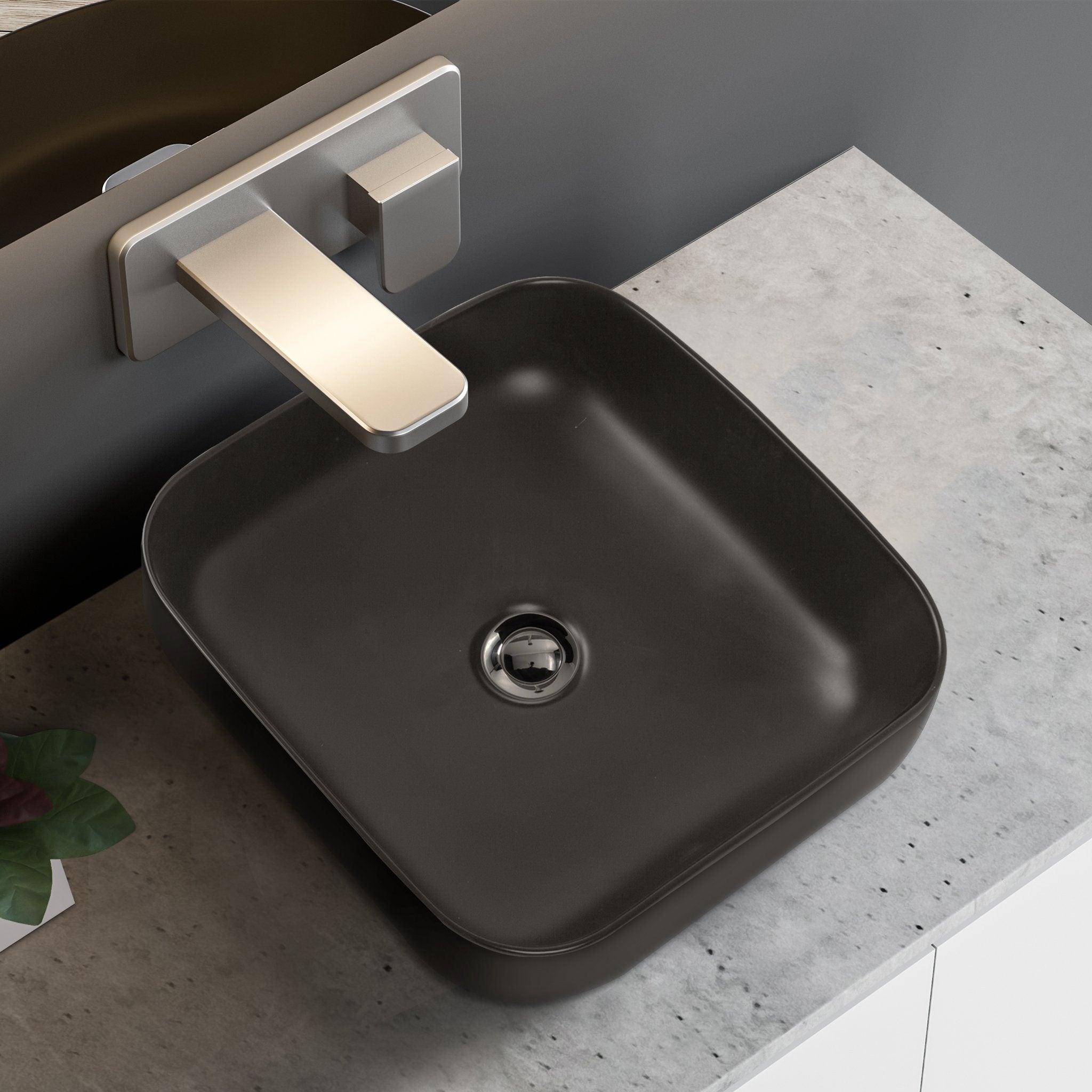 SEINE 38 Above Counter Basin Matt Black Basins Arova 