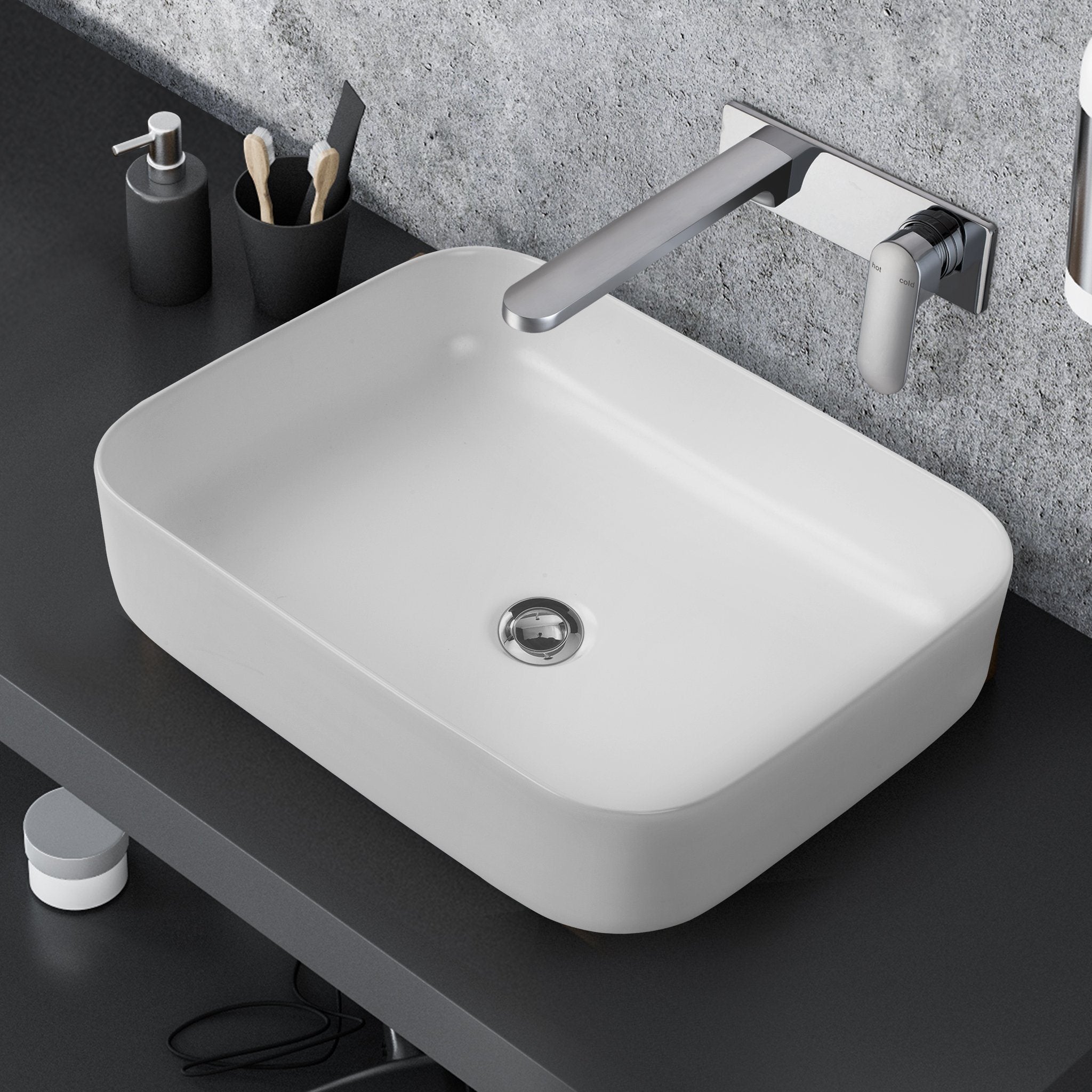 SEINE 50 Above Counter Basin Matt White Basins Arova 