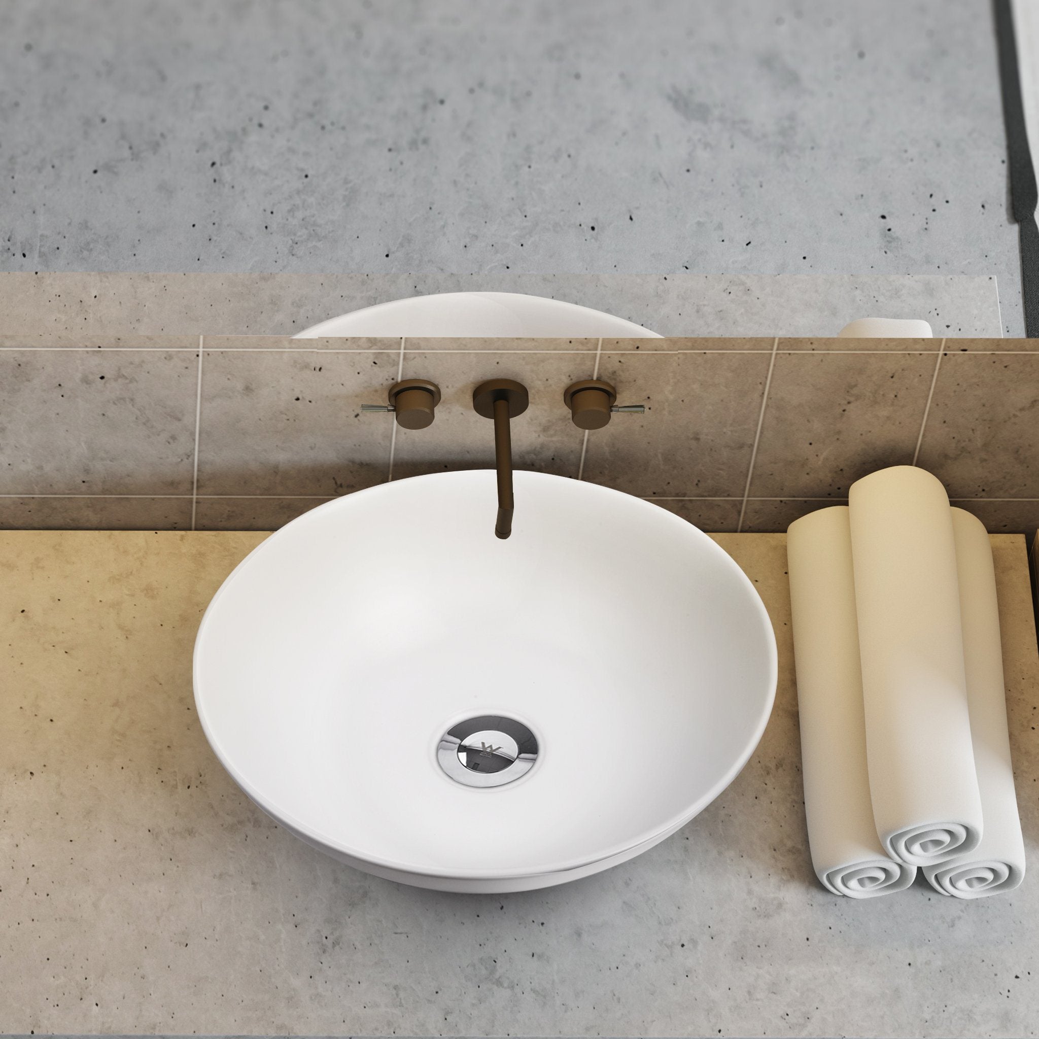 SERENITY Round Above Counter Basin Matt White Basins ECT 