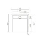 SMC Shower Base 900x900 Channel Grate Rear Waste showers ECT 