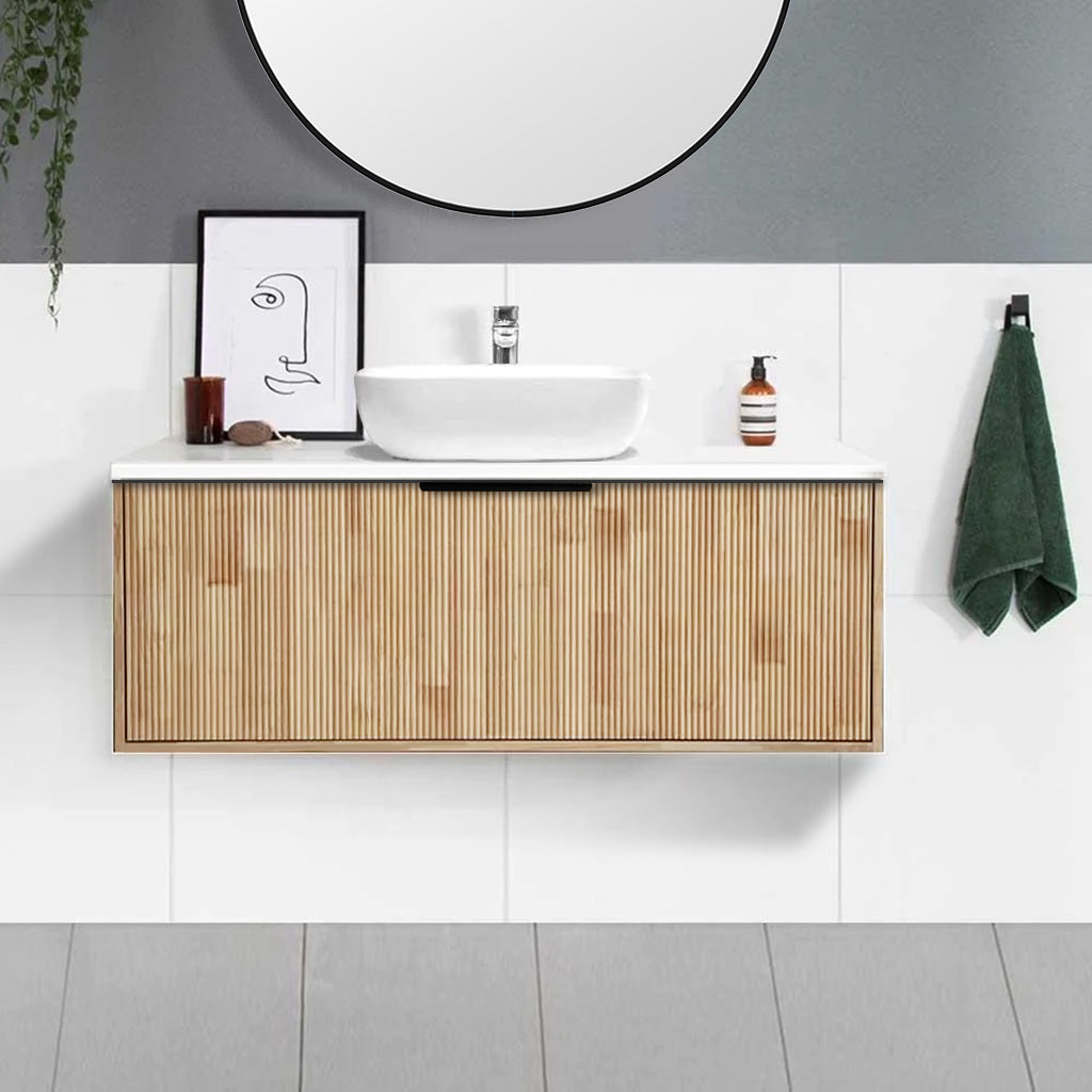 Somer 120cm Timber Wall Hung Bathroom Vanity Vanities & Mirrors Arova BLISS Speckled Stone Top CB1201N-Square Gloss White Basin 