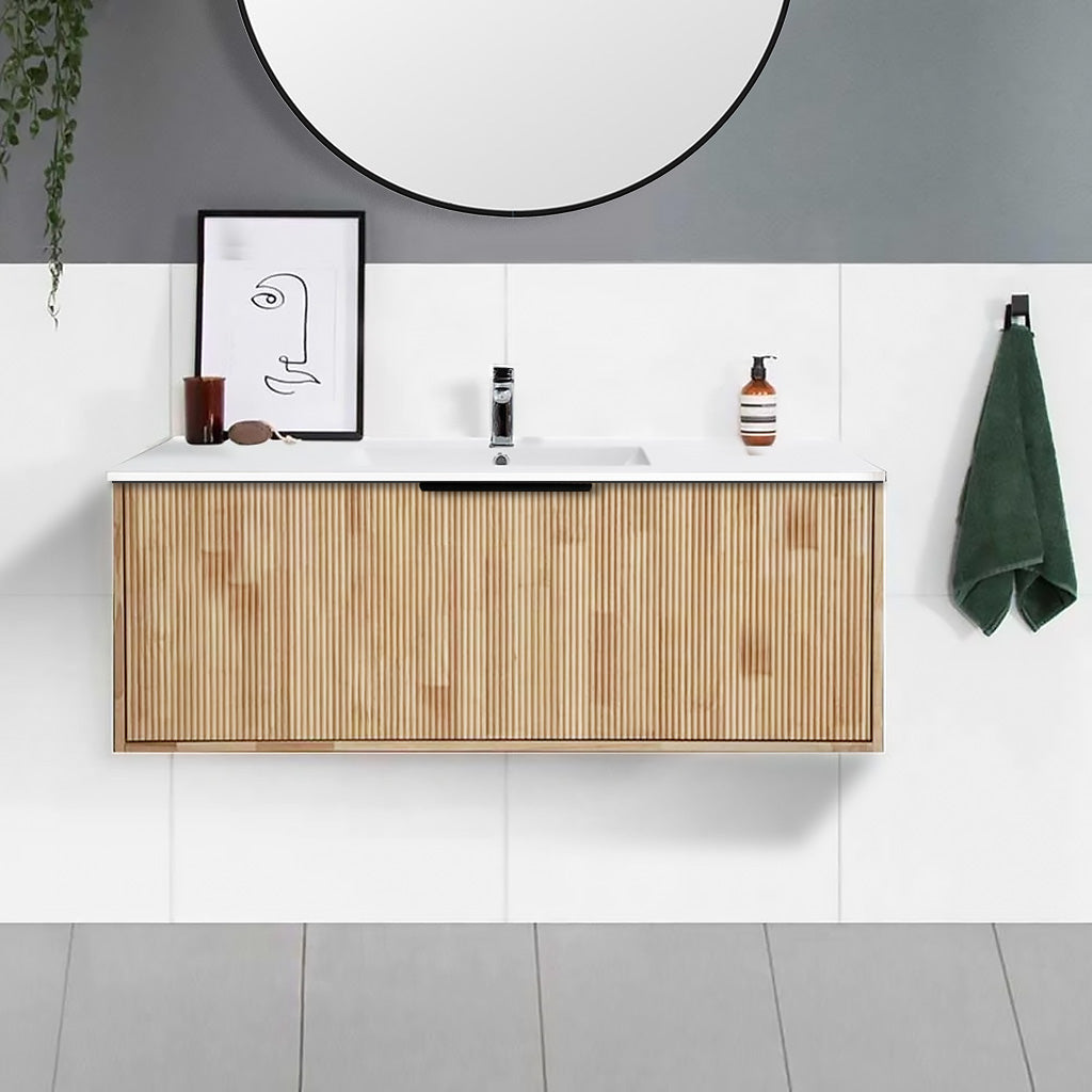 Somer 120cm Timber Wall Hung Bathroom Vanity Vanities & Mirrors Arova Ceramic Top with Integrated Basin - 