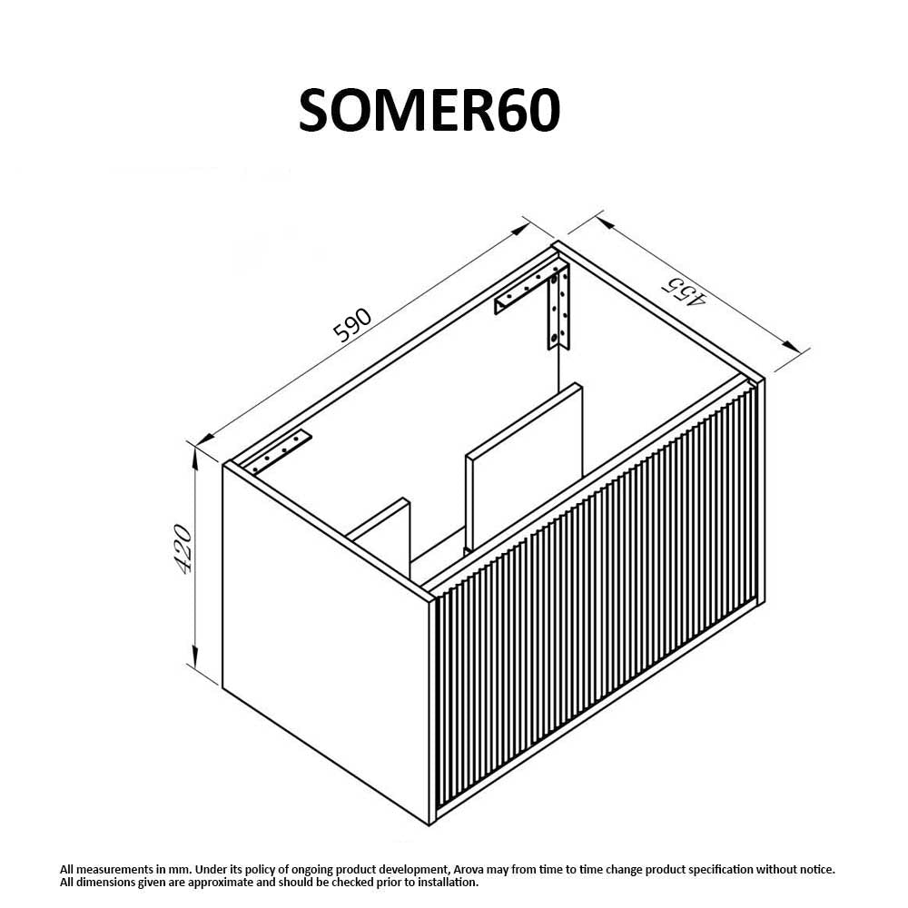 Somer 60cm Timber Wall Hung Bathroom Vanity Vanities & Mirrors Arova 