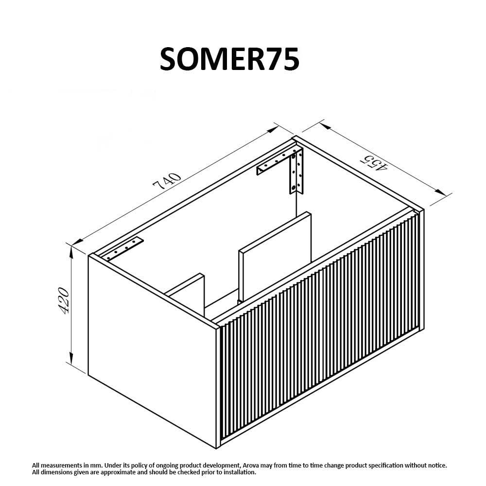 Somer 75cm Timber Wall Hung Bathroom Vanity Vanities & Mirrors Arova 