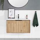 Somer 75cm Timber Wall Hung Bathroom Vanity Vanities & Mirrors Arova Ceramic Top with Integrated Basin - 