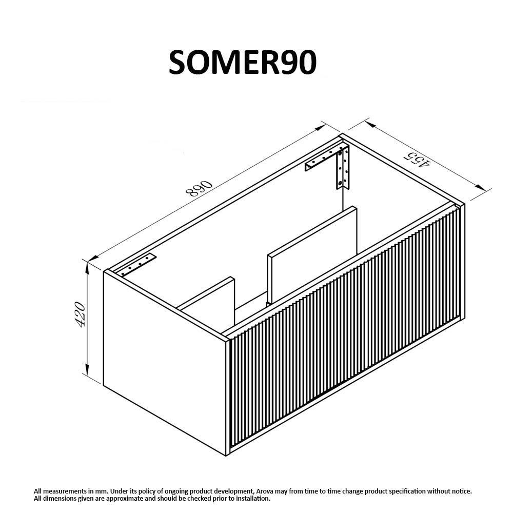 Somer 90cm Timber Wall Hung Bathroom Vanity Vanities & Mirrors Arova 