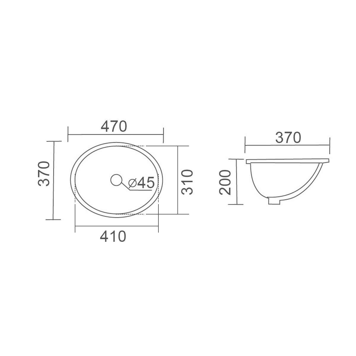 SOTTO Under Counter Oval Basin Basins ECT 