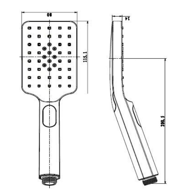 Square Handset Chrome Accessories Arova 