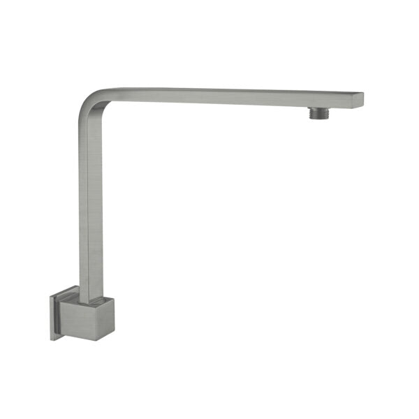 Square Swivel Ceiling Arm Gun Metal Showers Nero 