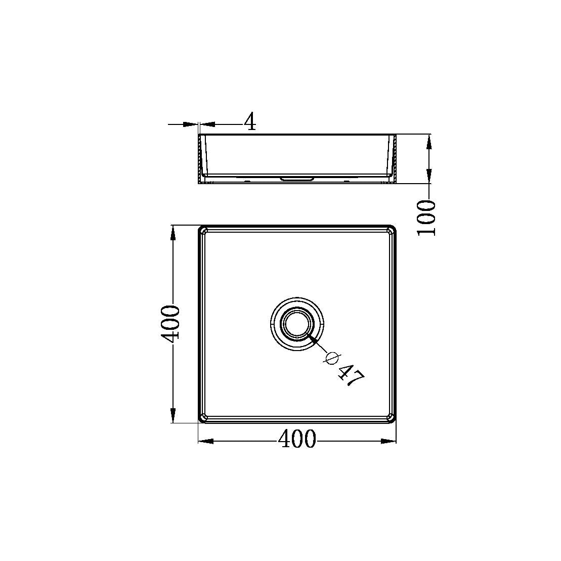 Stainless Steel Above Counter Square Basin Brushed Bronze Basins Nero 