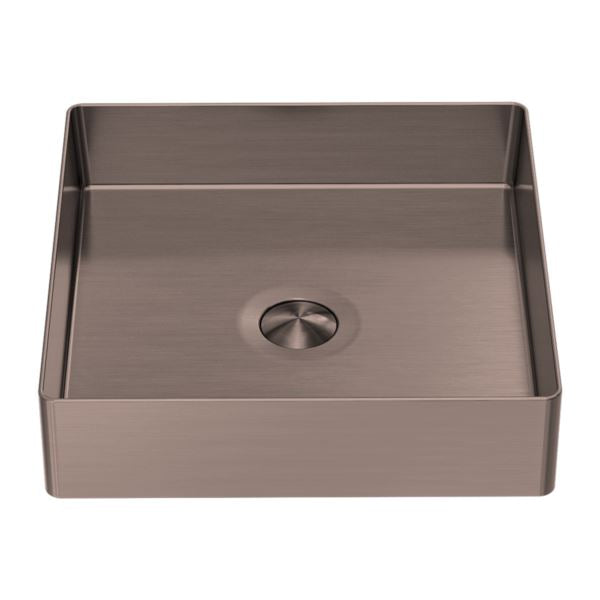 Stainless Steel Above Counter Square Basin Brushed Bronze Basins Nero 