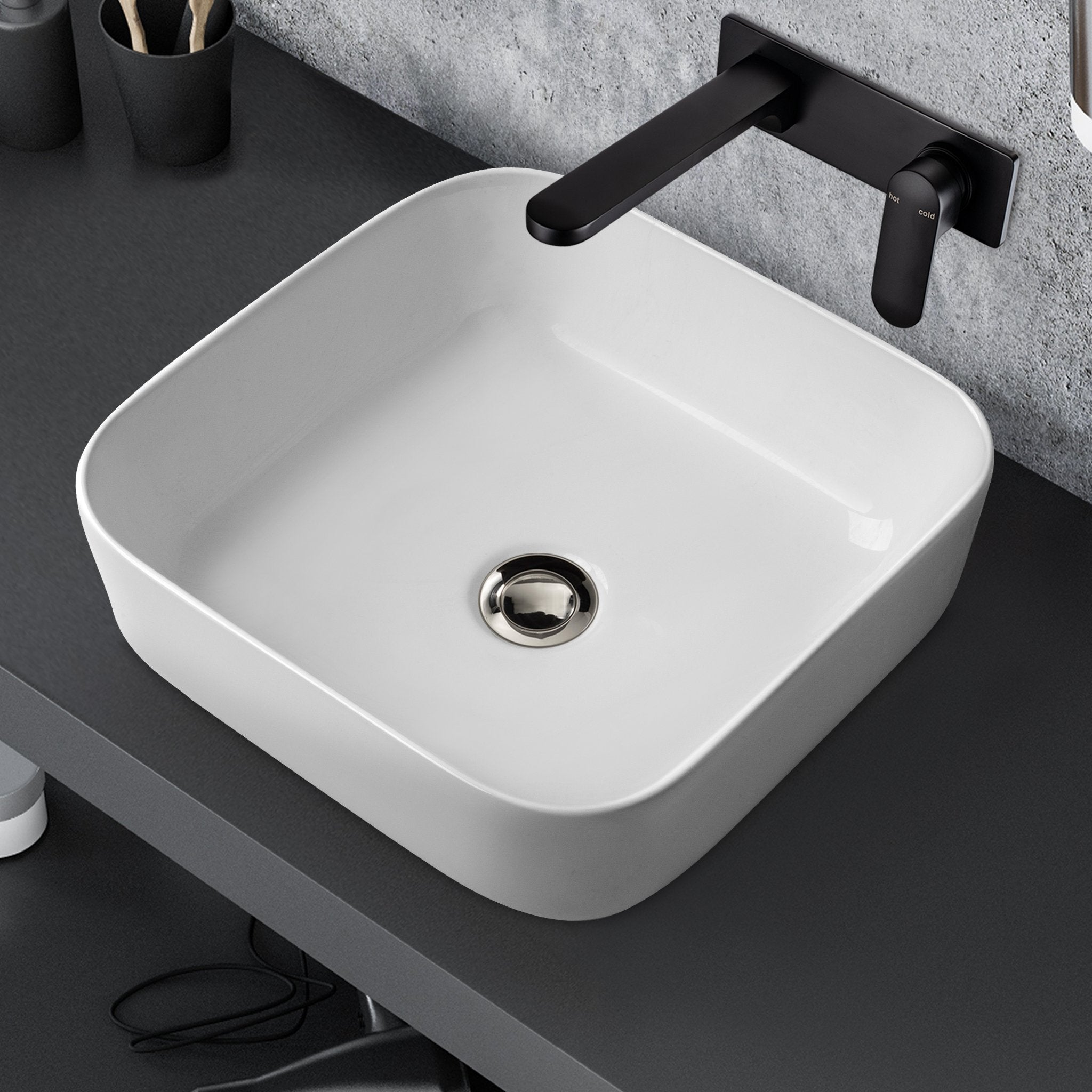 STELLA 38 Square Above Counter Basin Gloss Basins Arova 