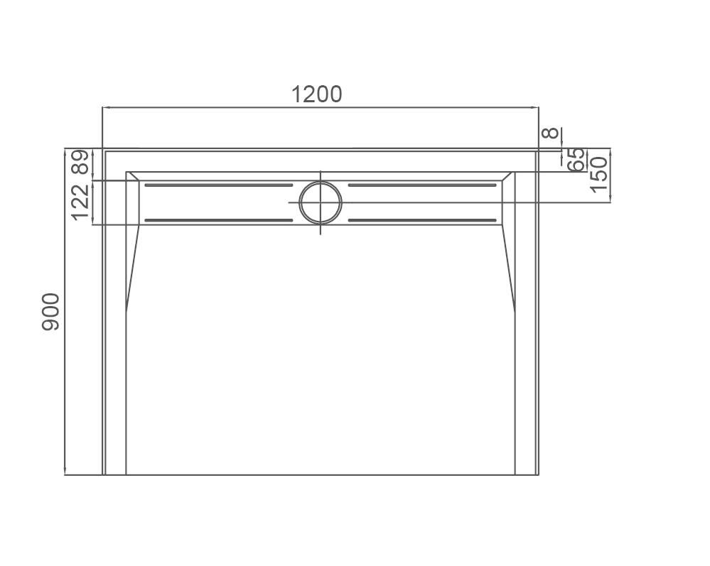 SYYLO SMC SHOWER BASE with Stainless Steel Centre Rear Channel Accessories ECT 