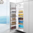 Tandem Pantry - Chrome Basket Storage Arova Kitchens & Bathrooms 450mm/500mm 1600mm - 2060mm(6 Tires) 