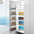 Tandem Pantry - Chrome Basket Storage Arova Kitchens & Bathrooms 450mm/500mm 1660mm - 2060mm(5 Tires) 