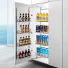 Tandem Pantry - Chrome Basket Storage Arova Kitchens & Bathrooms 550mm/600mm 1260mm - 1660mm(4 Tiers) 