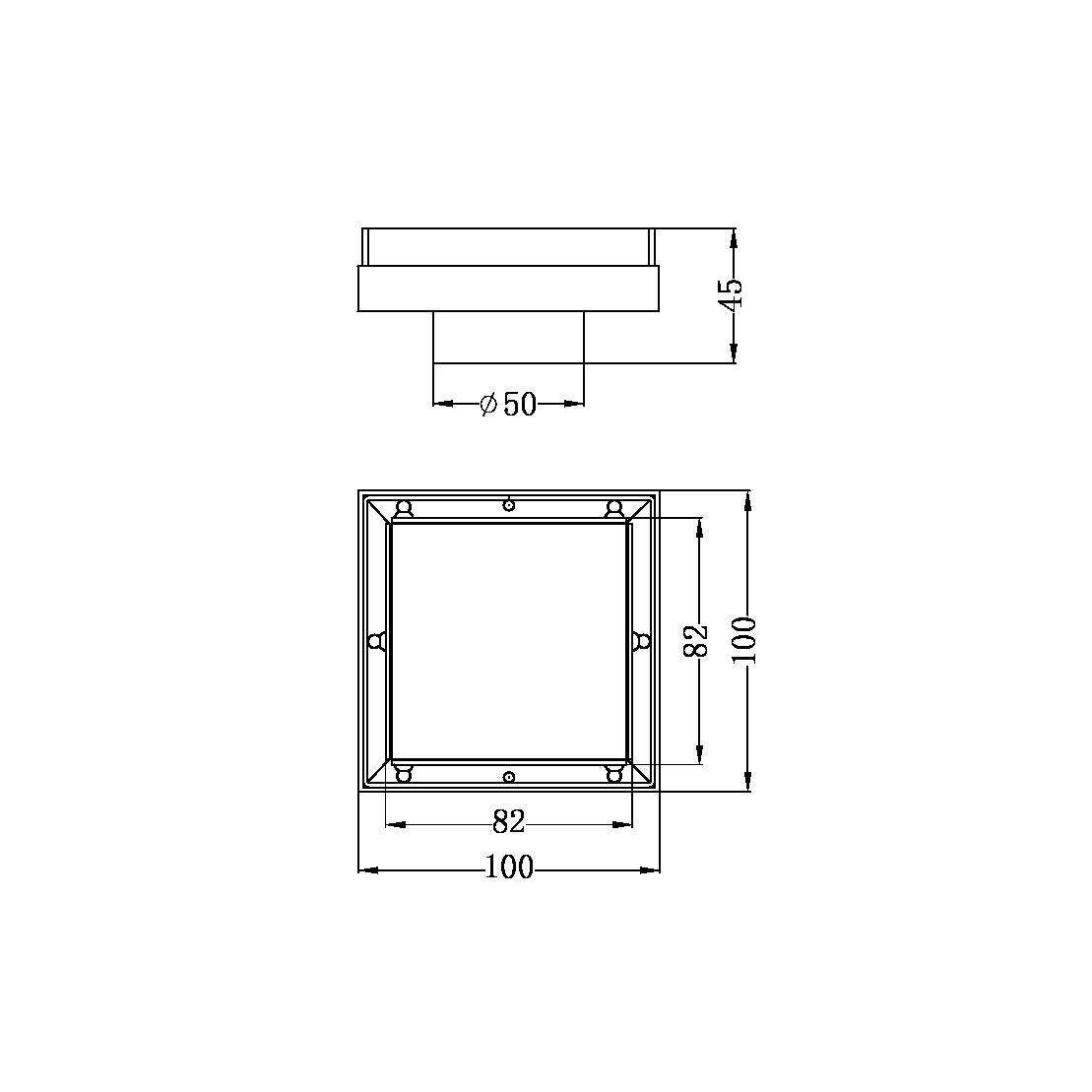 TILE INSERT FLOOR WASTE 50MM OUTLET MB Shower Grate Nero 