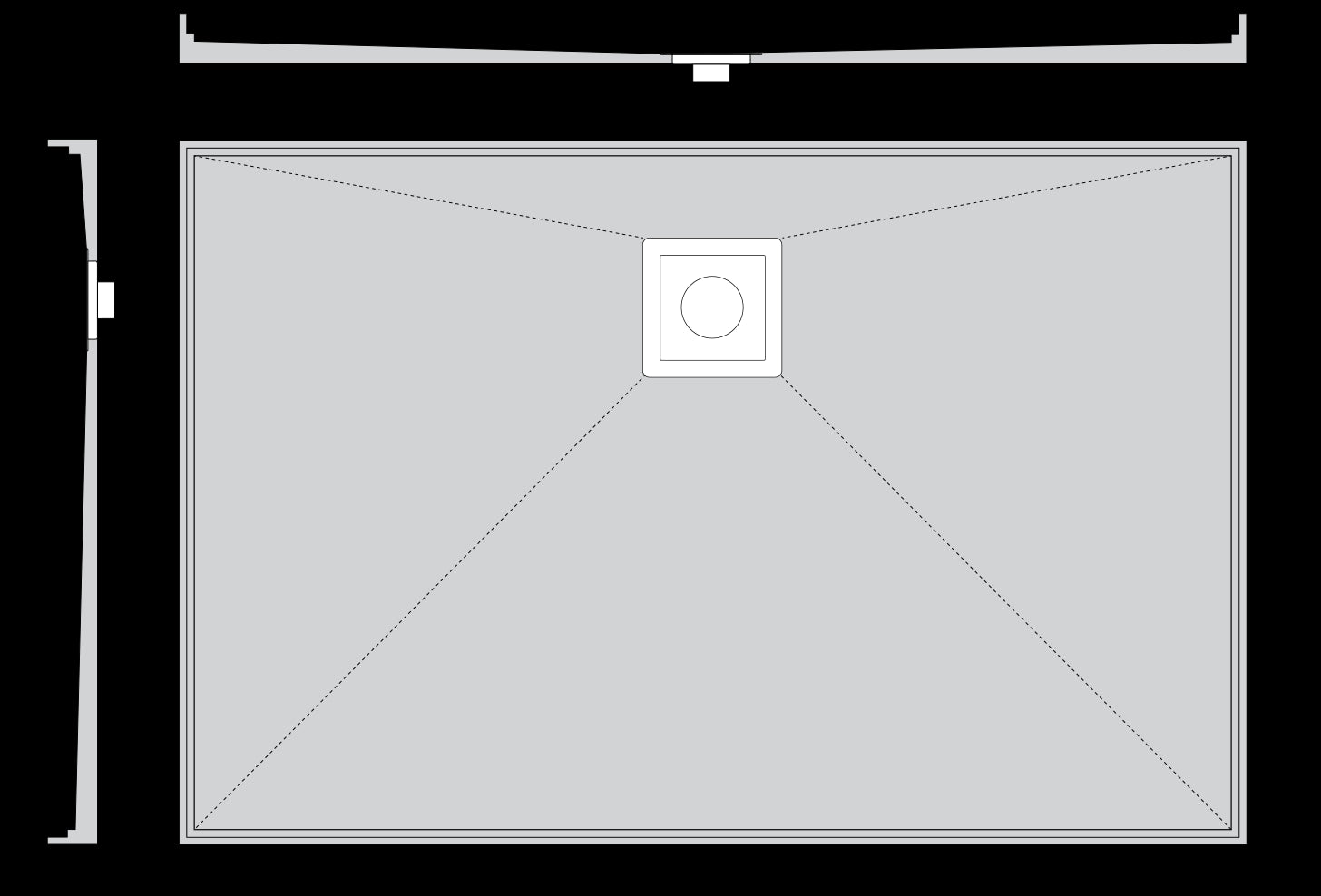 Tiled Shower Base with Puddle Flange - Rear Waste Showers Universal Shower Base 1380 x 910 