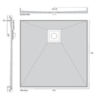 Tiled Shower Base with Puddle Flange - Rear Waste Showers Universal Shower Base 910 x 910 