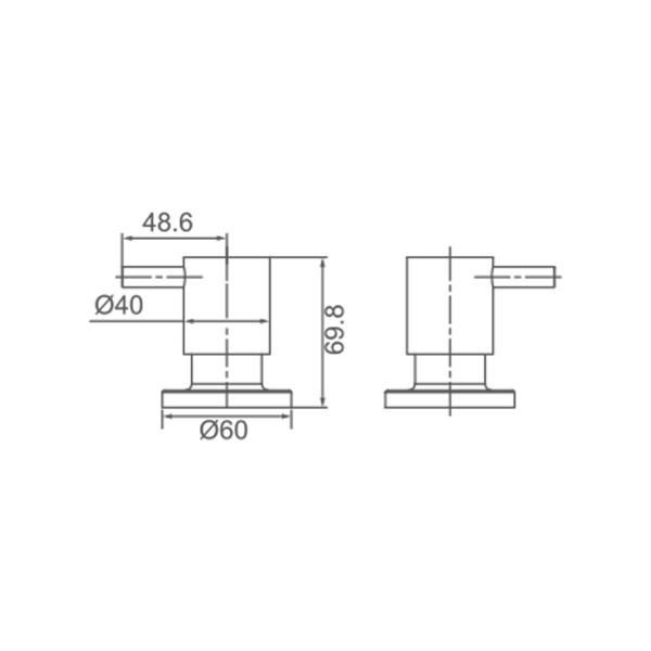 Tisst Pin HDL Wall Top Assemblies - WT401-HDL Tapware ECT 