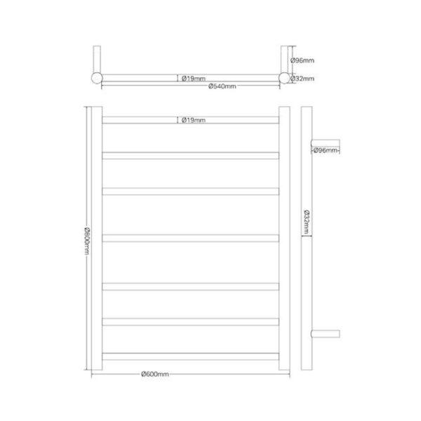 Towel Ladders Non-Heated 7 Bars Chrome Accessories Nero 