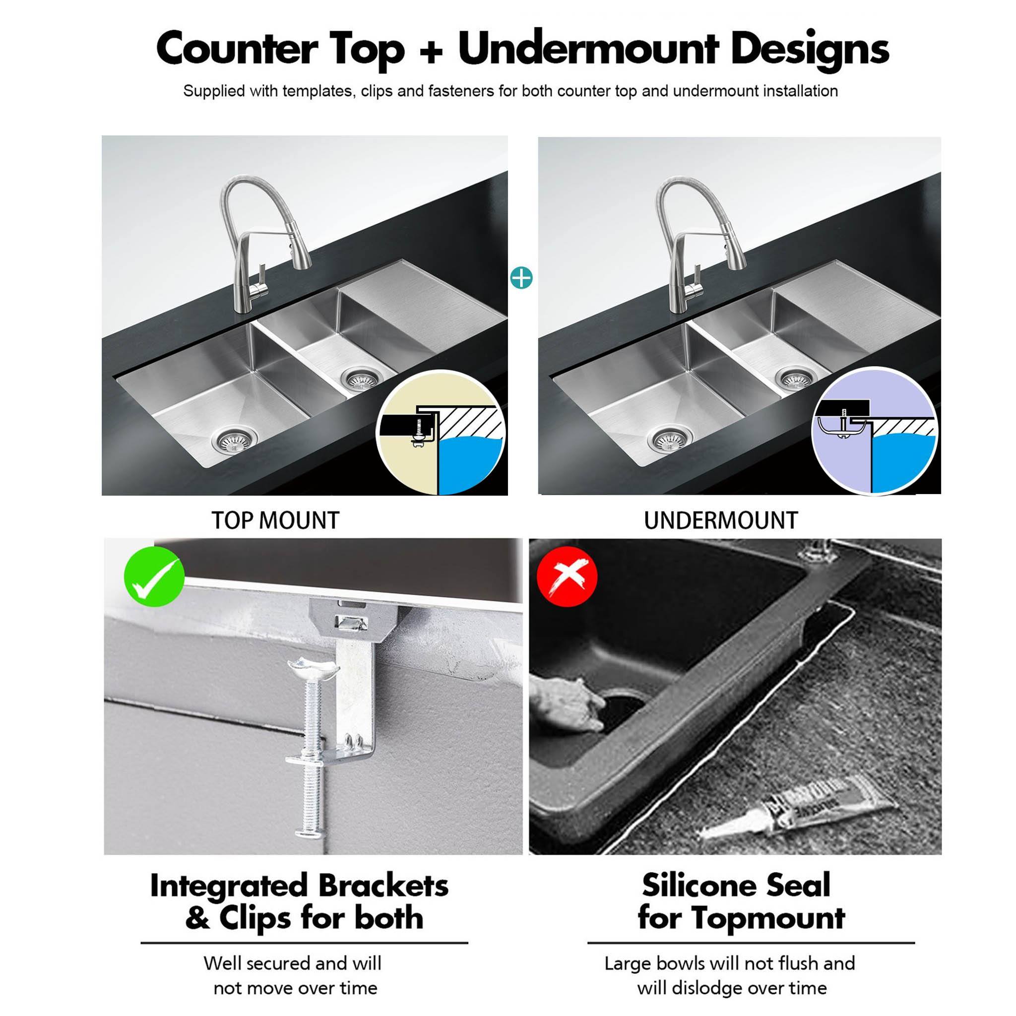 Ultimo 1-1/2 Bowls Sink with Drainer - SSD1045 Sinks Arova 