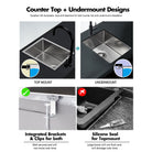 Ultimo 1.5mm 25L Single Bowl Square Sink - SSD3445 Sinks Arova 