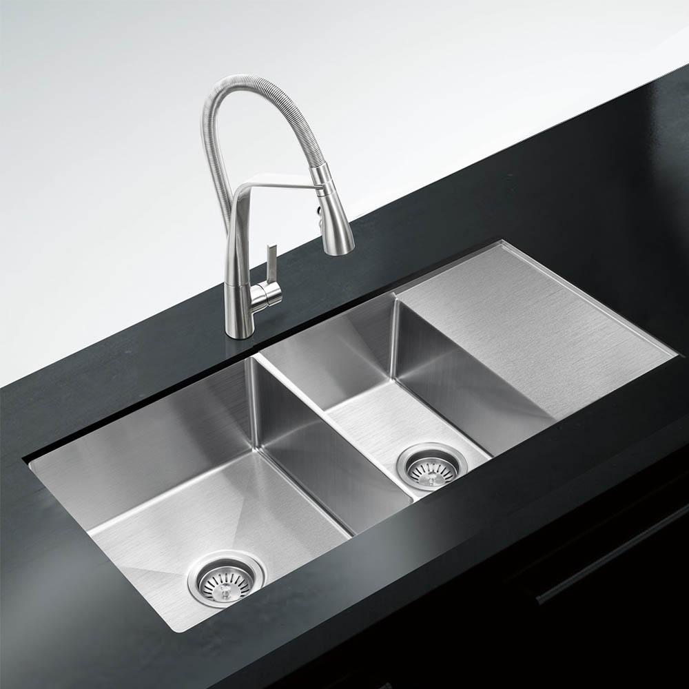 Stainless Steel Kitchen Sink Double Bowl with Drainer