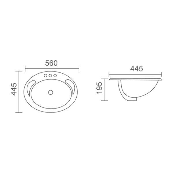 VICTORIA Oval Inset Basin 1 Tap Hole Basins ECT 